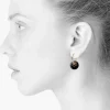 Danefæ Schmuck>Scherning Flora Oreringe Stor Black/Guldbelagt