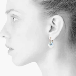 Danefæ Schmuck>Scherning Flora Oreringe Stor Ultramarine