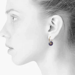 Danefæ Schmuck>Scherning Flora Oreringe Ultramarine/Guldbelagt