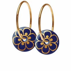 Danefæ Schmuck>Scherning Flora Oreringe Ultramarine/Guldbelagt