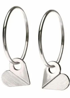 Danefæ Schmuck>Scherning Heart Oreringe Solvfarvet