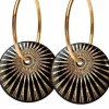 Danefæ Schmuck>Scherning Splash Oreringe Black/Guldbelagt