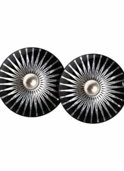 Danefæ Schmuck>Scherning Splash Orestikker Black/Solvfarvet