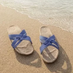 Danefæ Sandalen>Shangies Women Blue Stripes