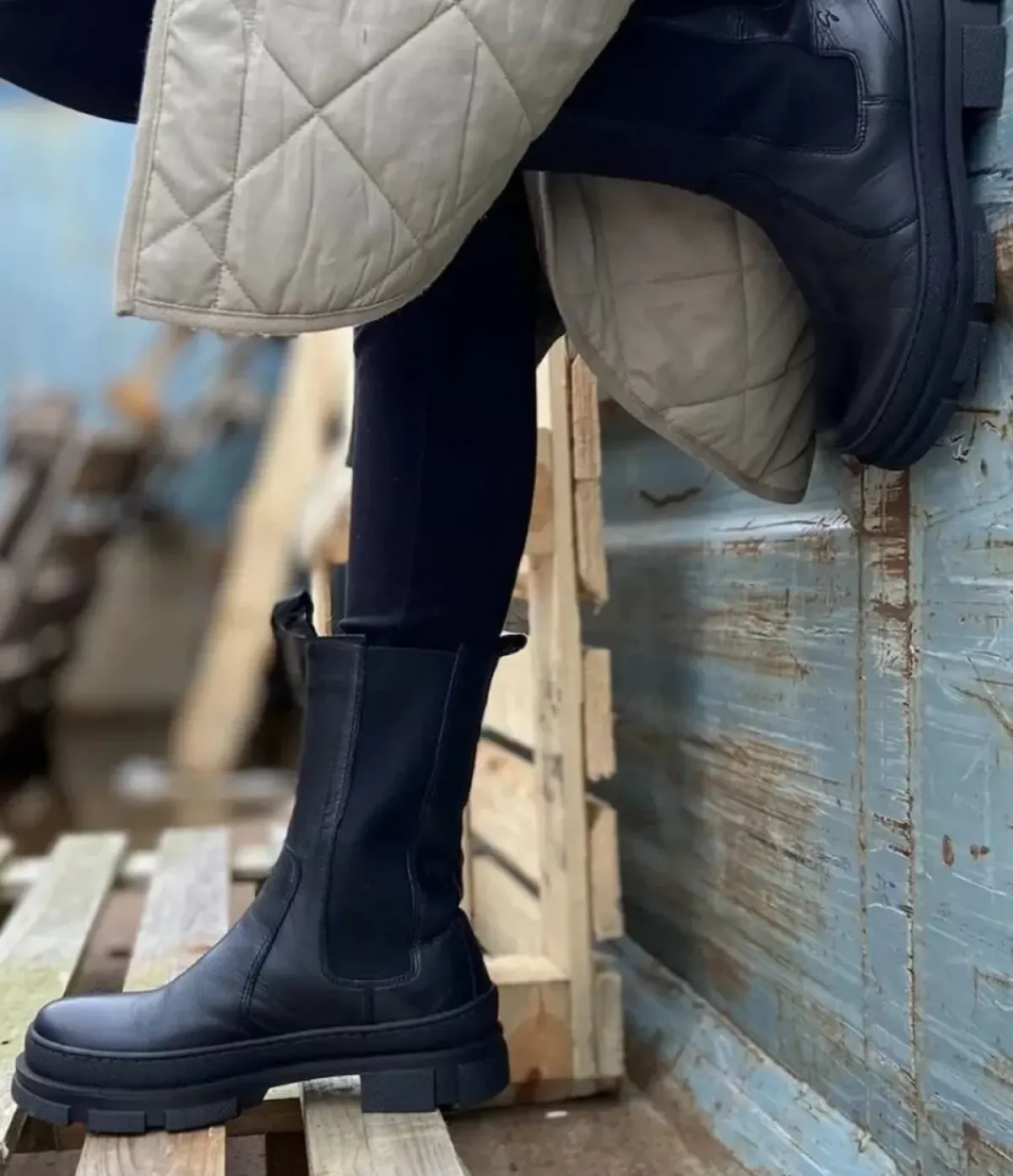 Danefæ Stiefel>Shoedesign Cph Gomma High Stovler Black