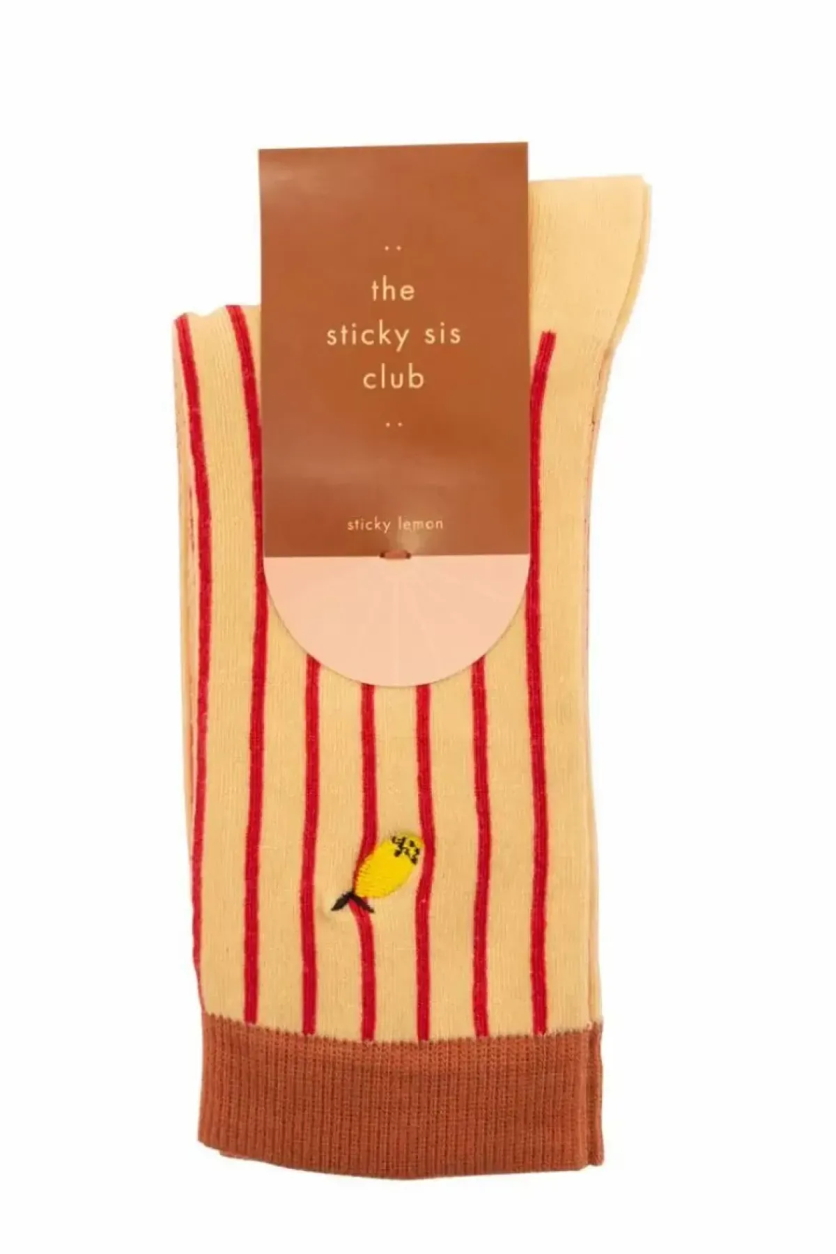 Danefæ Socken Und Strümpfe>Sticky Lemon Socks Stripes Biscotti Beige