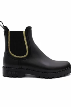 Danefæ Gummistiefel>Verbenas Gaudi Mate Glitter Negro/Ocre