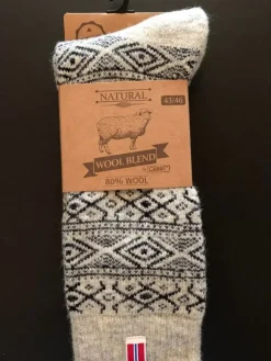Danefæ Socken Und Strümpfe>Woolwear Ragsok M/Norsk Flag Grey/Koks Nr.10