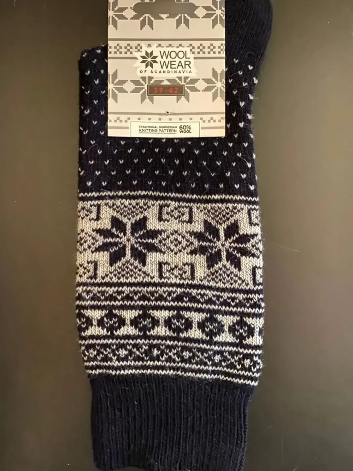 Danefæ Socken Und Strümpfe>Woolwear Uldsokker M/Snefnug Navy Nr.20